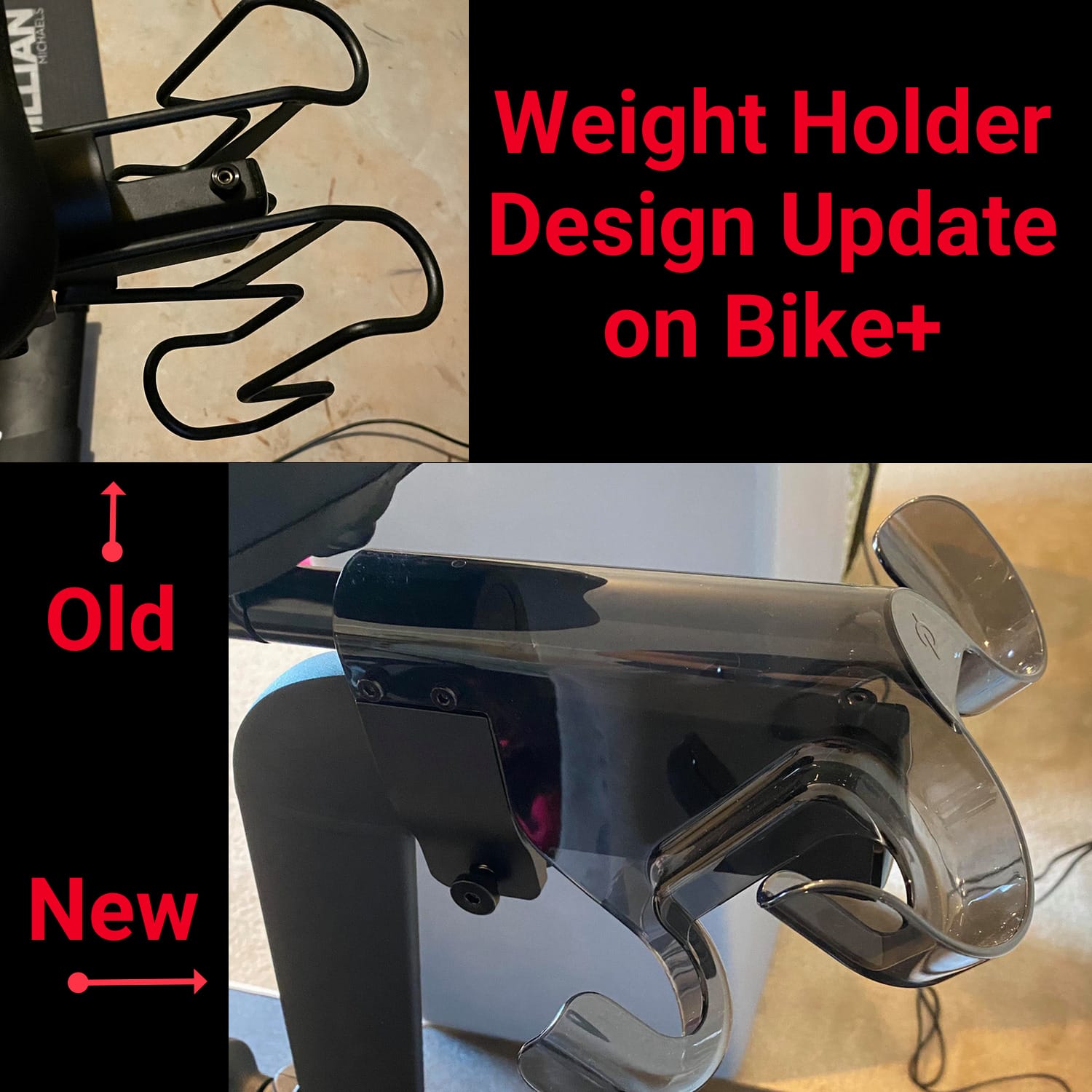 Dumbbell Holder- 2-pack NOT Bike+ Secondary Weight Rack for Peloton Bike 