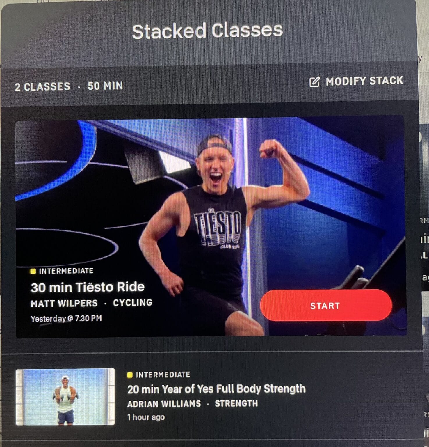 Class Stacking launches on Peloton take multiple classes back to back