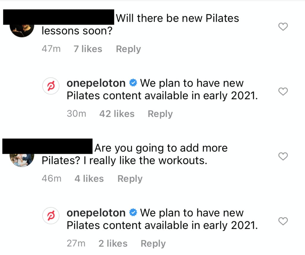 Screenshot of a Peloton Instagram post.