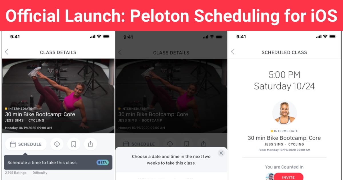 Peloton officially releases Peloton "Scheduling" feature for iOS app 