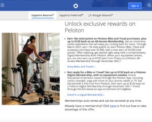 Peloton & Chase have announced the Chase Sapphire Point Accelerator Program with bonus points for Chase cardholders who purchase Peloton hardware.