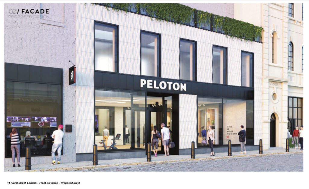 Mockup of the Peloton UK studio