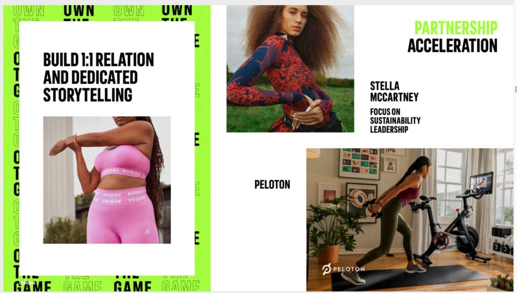 Slide showcasing the Peloton x adidas partnership