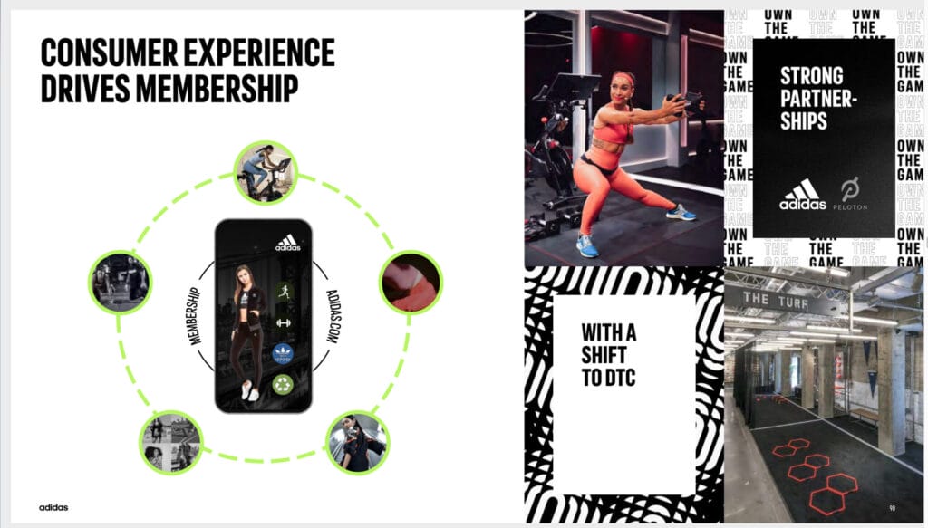 Image describing how the adidas x Peloton partnership will help build adidas' digital community.