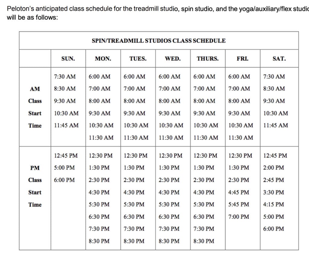 Image of UK Class Times