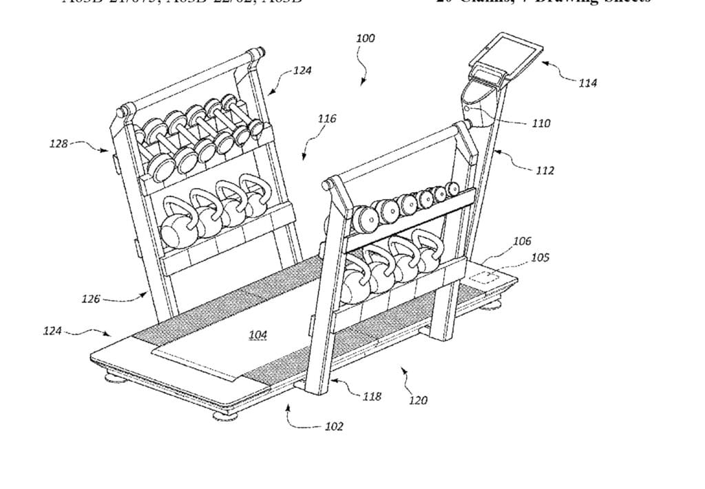 Image of Icon patent they are alleging Peloton is infringing on.