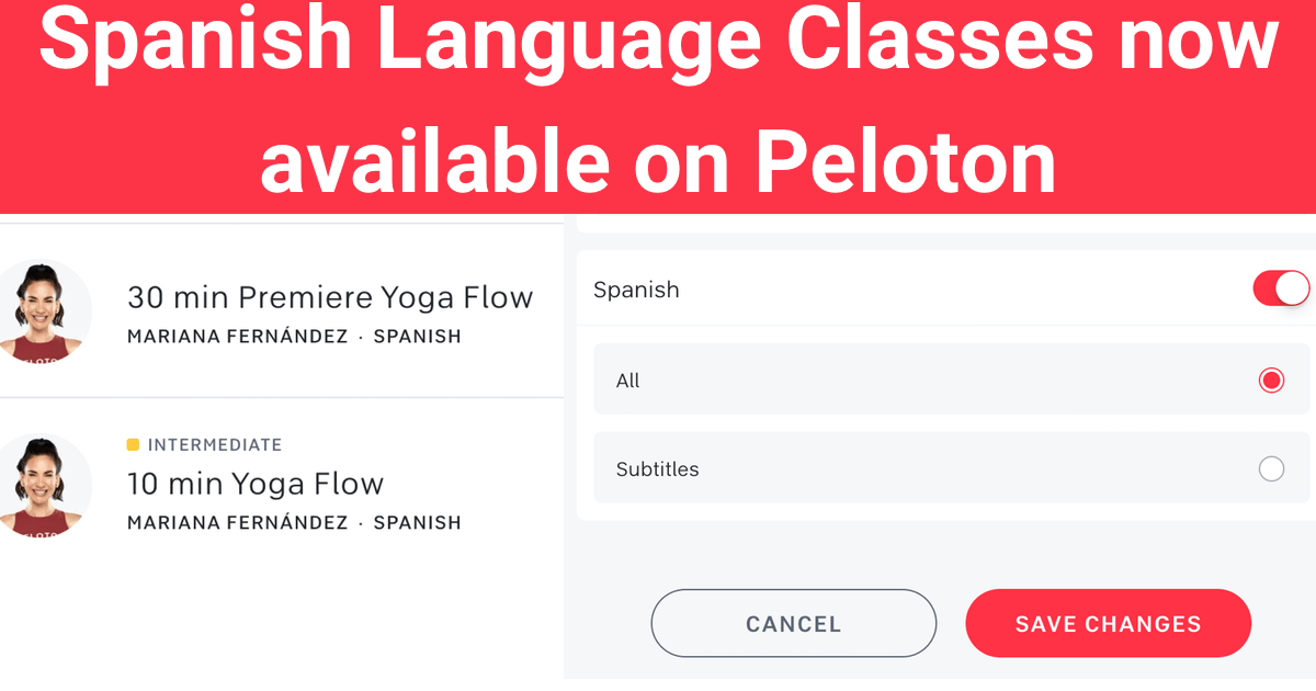 Peloton Spanish Language Classes are now available (for Yoga currently