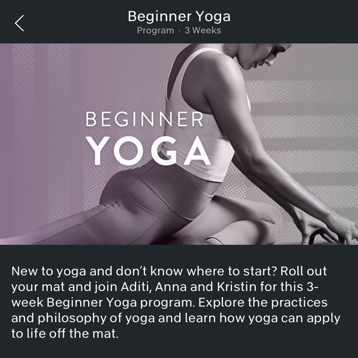 Peloton Beginner Yoga Program: Class List, Schedule, Overview, Badges &  Description - Peloton Buddy