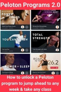 Guide to unlocking Peloton programs, jump to any week & take classes