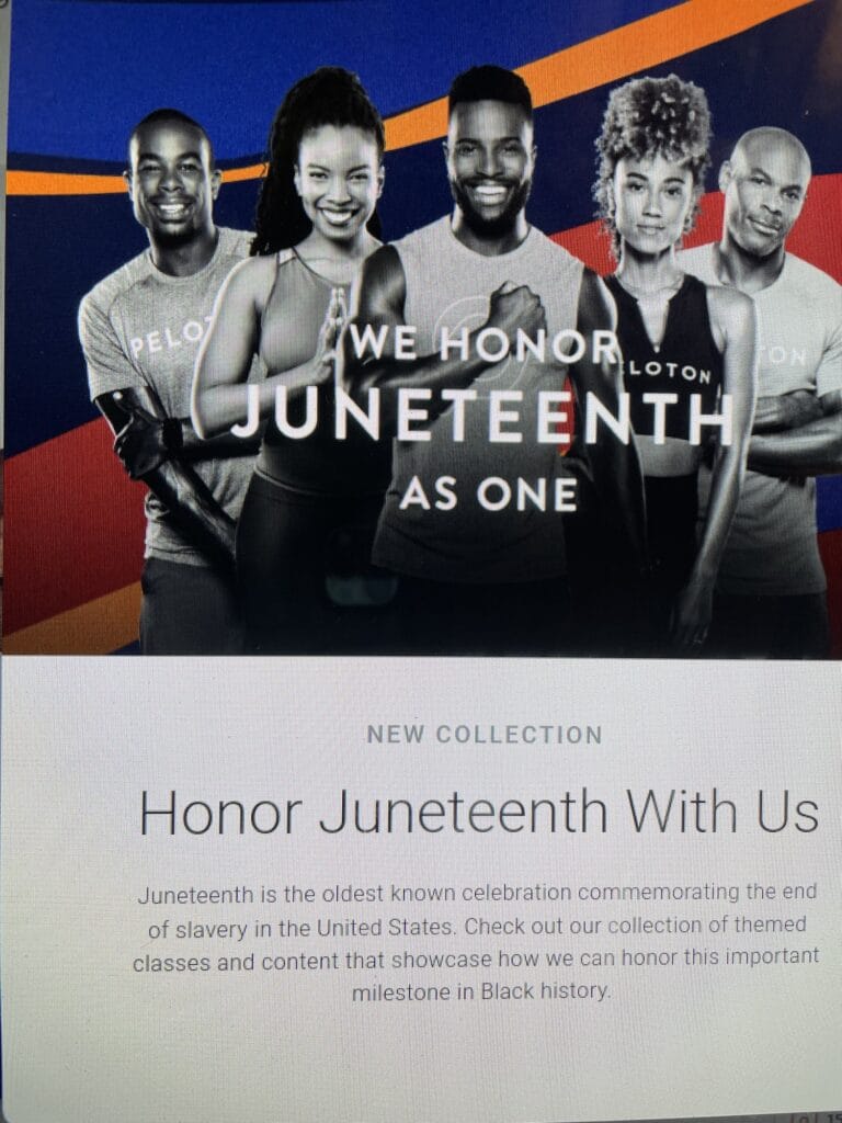 Peloton will have a special collection and classes will be cancelled on Saturday, June 19 in celebration of Juneteenth.