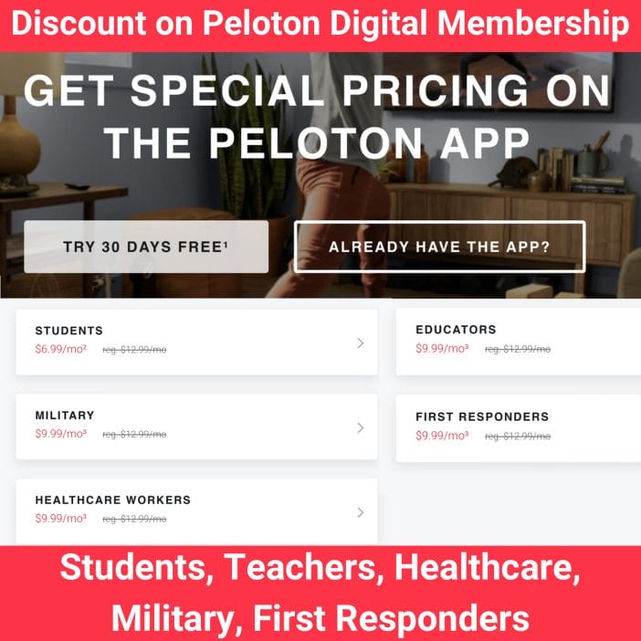 Peloton Digital offering discounted membership for Peloton App subscription for students, first