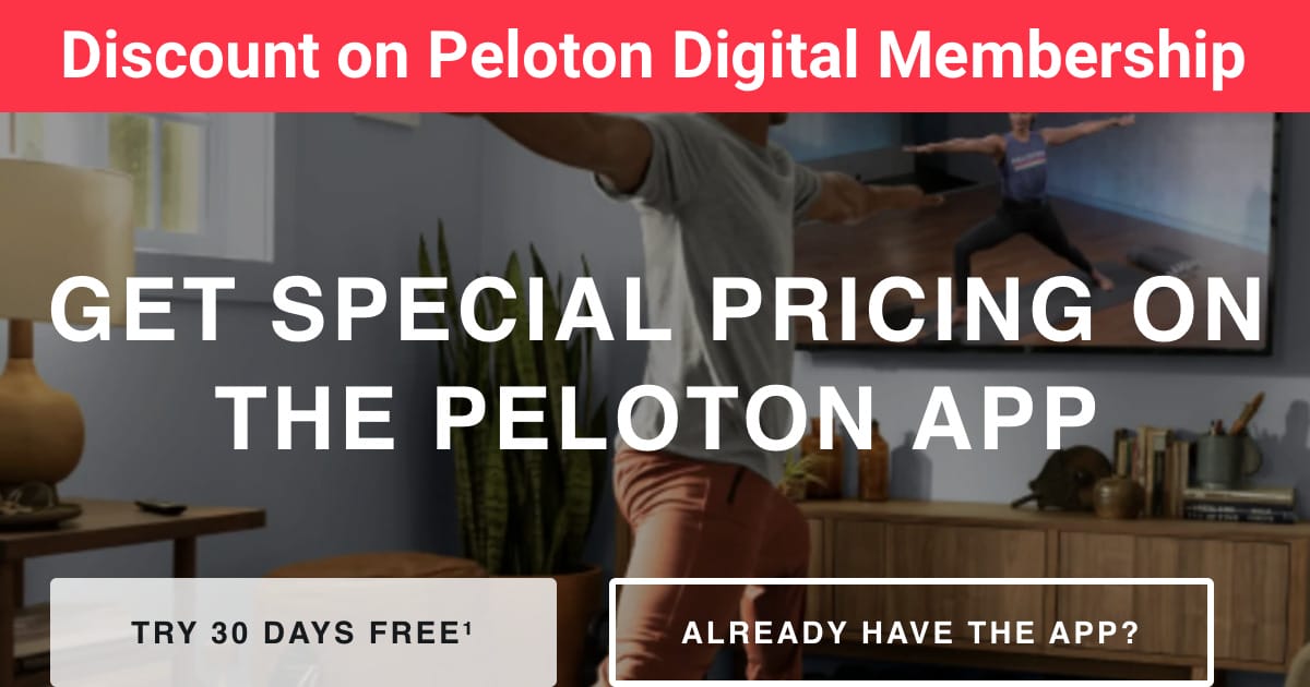 Peloton Digital offering discounted membership for Peloton App