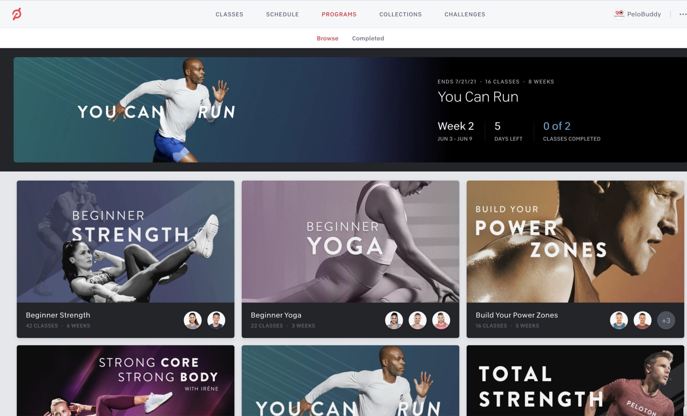 Peloton Programs 2.0 now available on the Peloton website