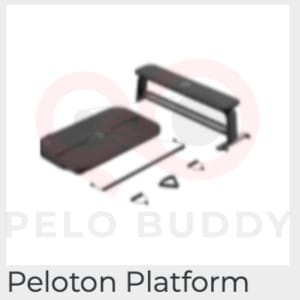 Image of the Peloton Platform strength device. Shown with different attachments, and a weight bench.