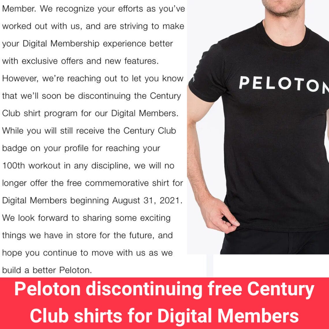 peloton century shirt tracking