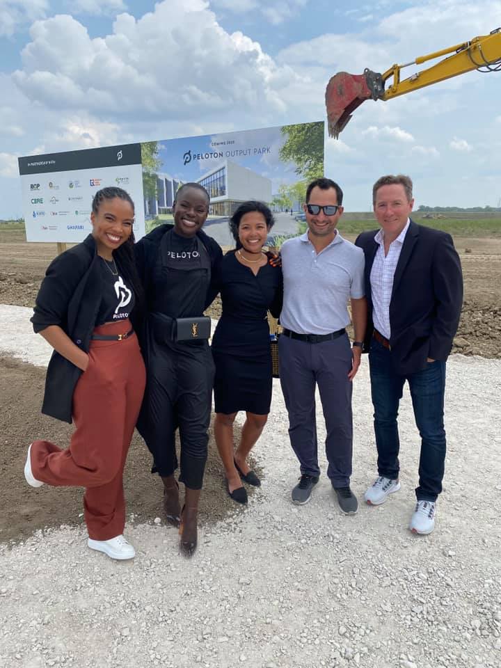 Some of the Peloton team at the ground breaking ceremony.