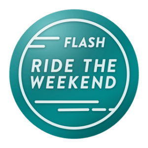Image of the Ride the Weekend Flash Challenge badge.