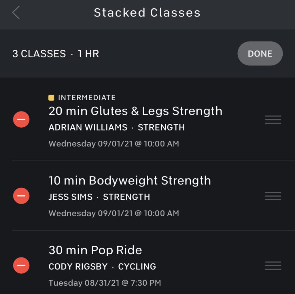 New in IOS, you can now reorder your stack, or delete classes from your Peloton stack.