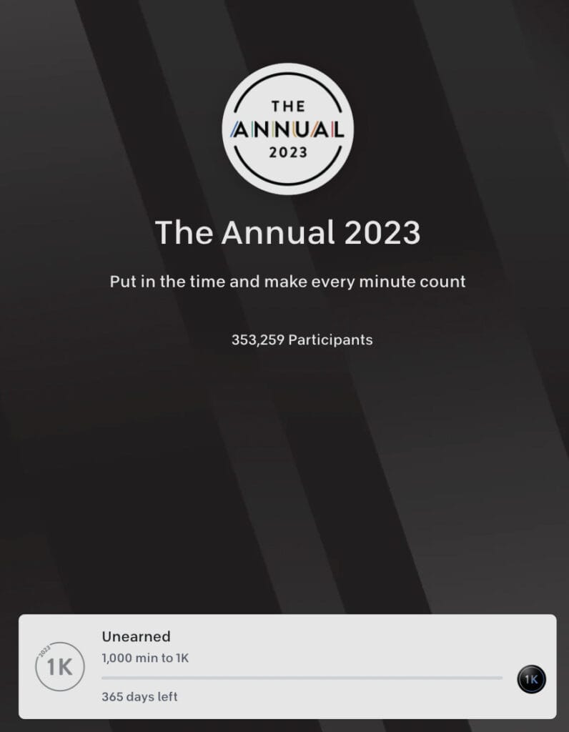 Image of Peloton's The Annual 2023 Challenge from the website.