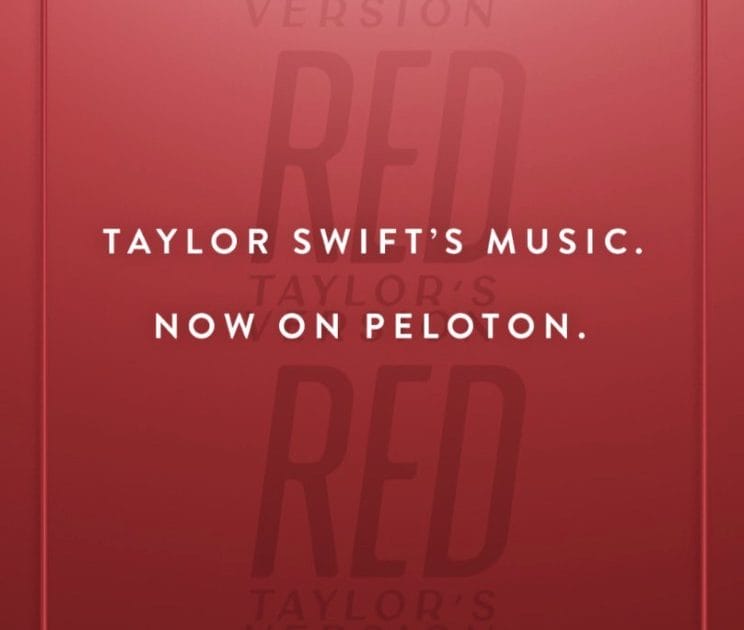 Peloton Taylor Swift artist series. Image credit Peloton social media.
