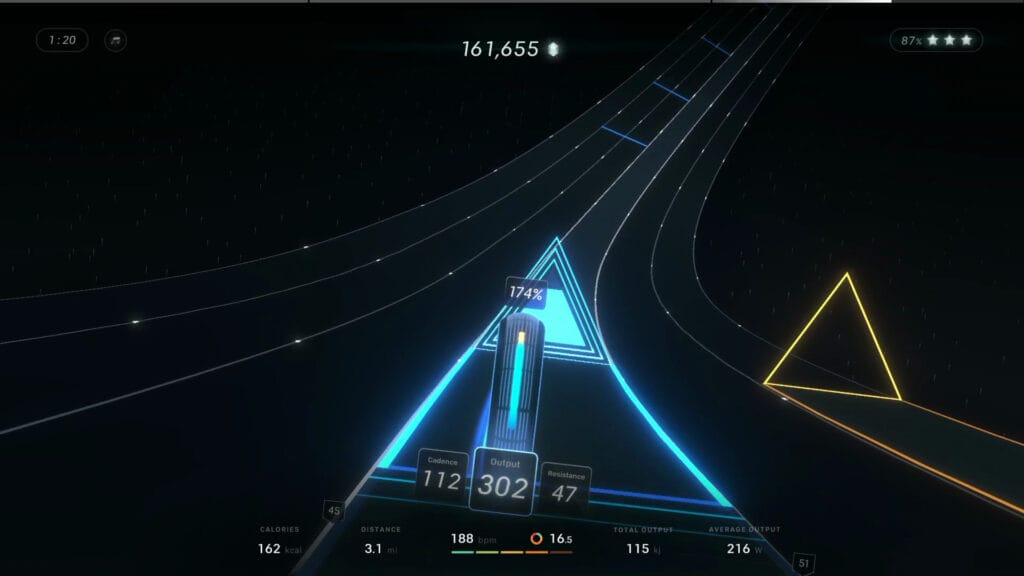 Peloton Lanebreak in action - a random screenshot from in the game.