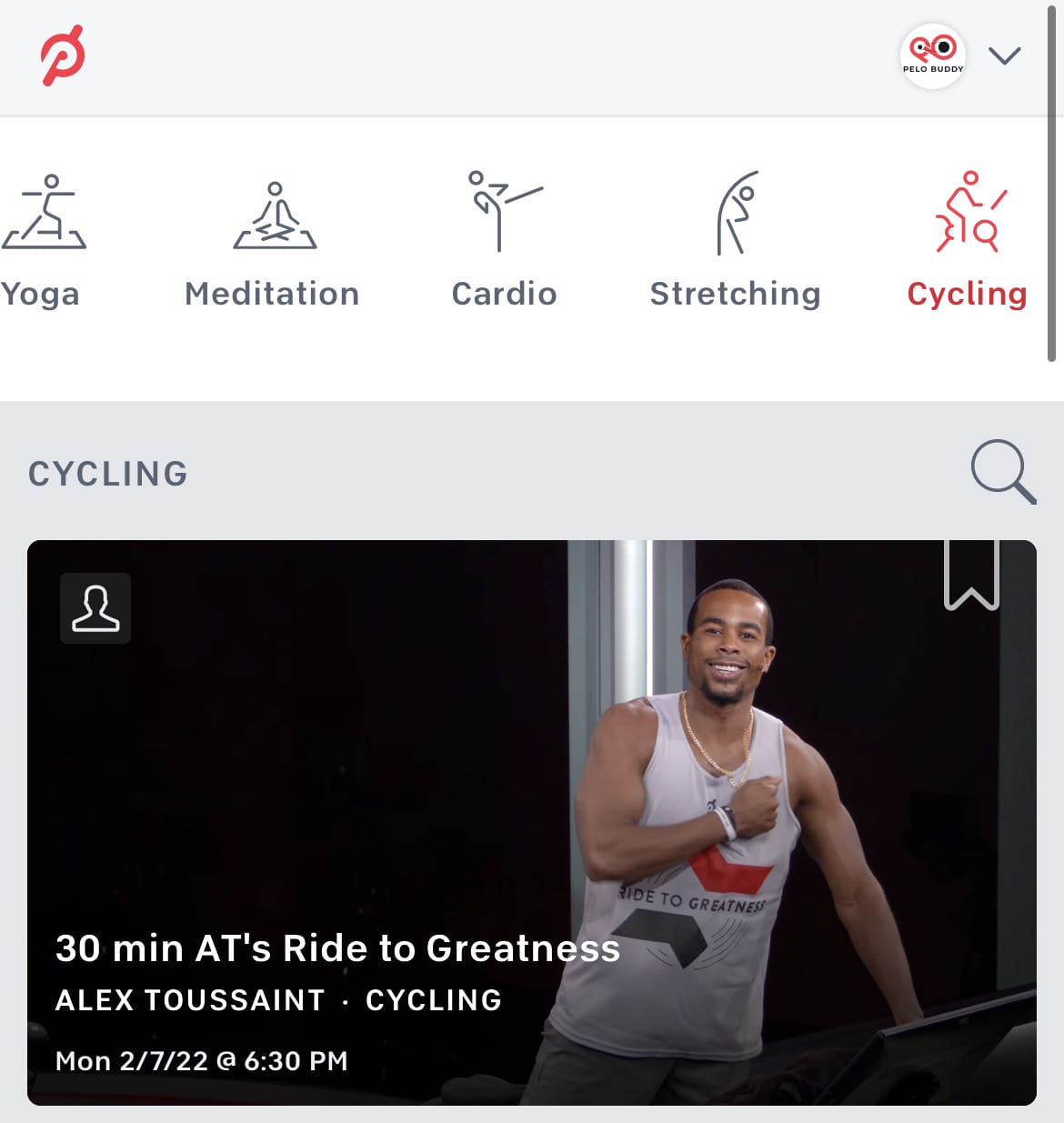 The new search icon (magnifying class) is available on both the mobile & desktop Peloton website through a web browser.