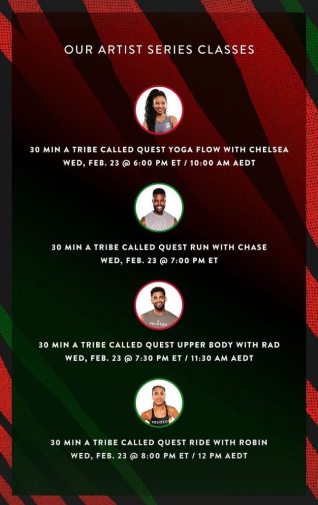 A Tribe Called Quest Peloton Classes & Workouts Featured Artist Series Peloton Buddy