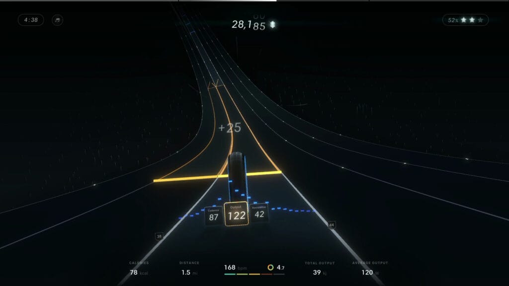 In this example, the same challenge is about to take place in two lanes. You want to be in the right of the two lanes to get the most points. 