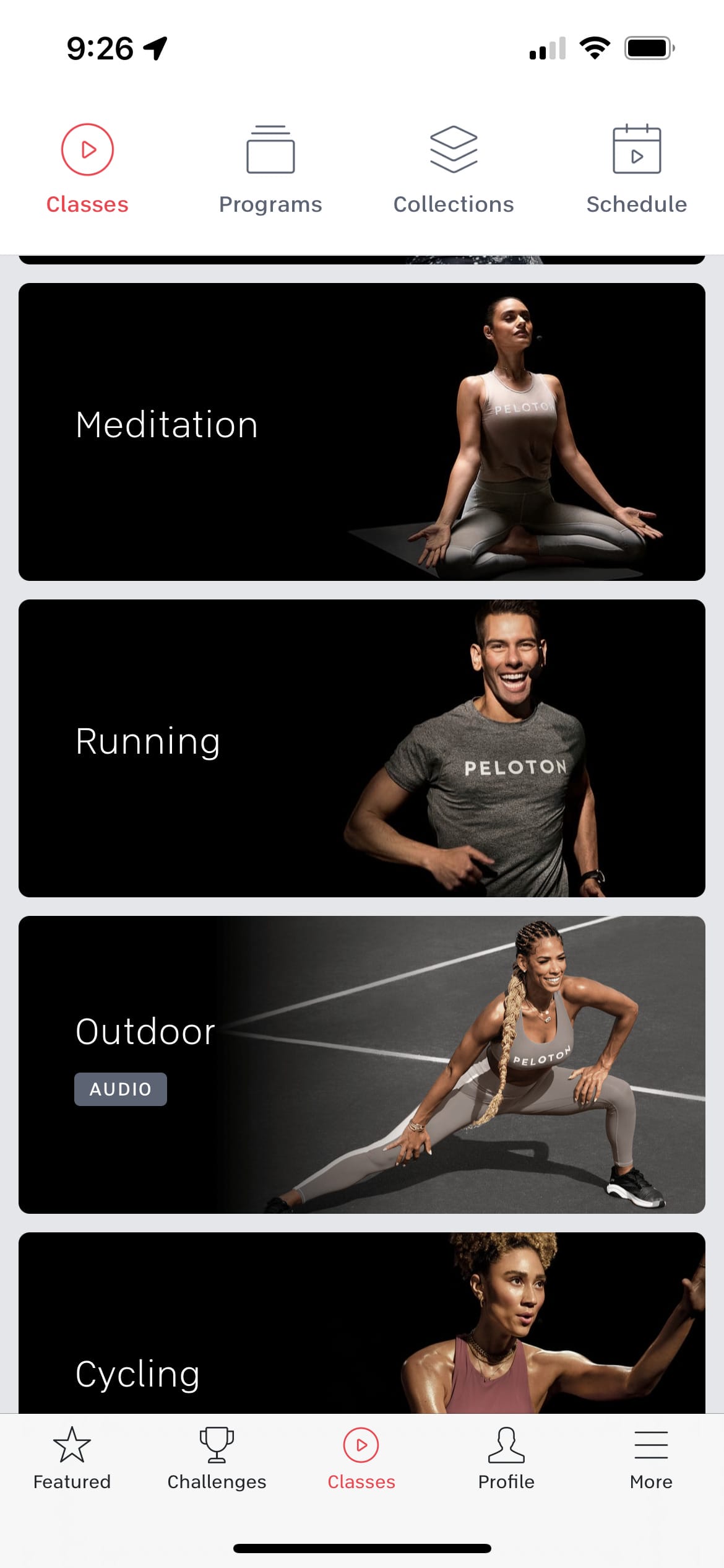 Updated Peloton modality icons with Kirsten Ferguson's picture for Outdoor.