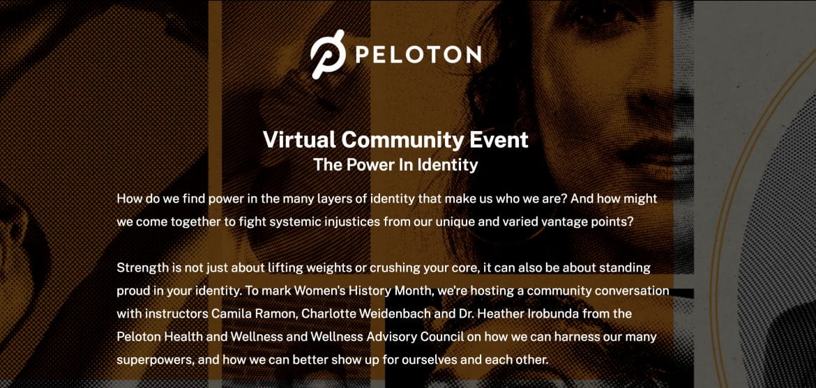 The Power in Identity virtual community event registration page.