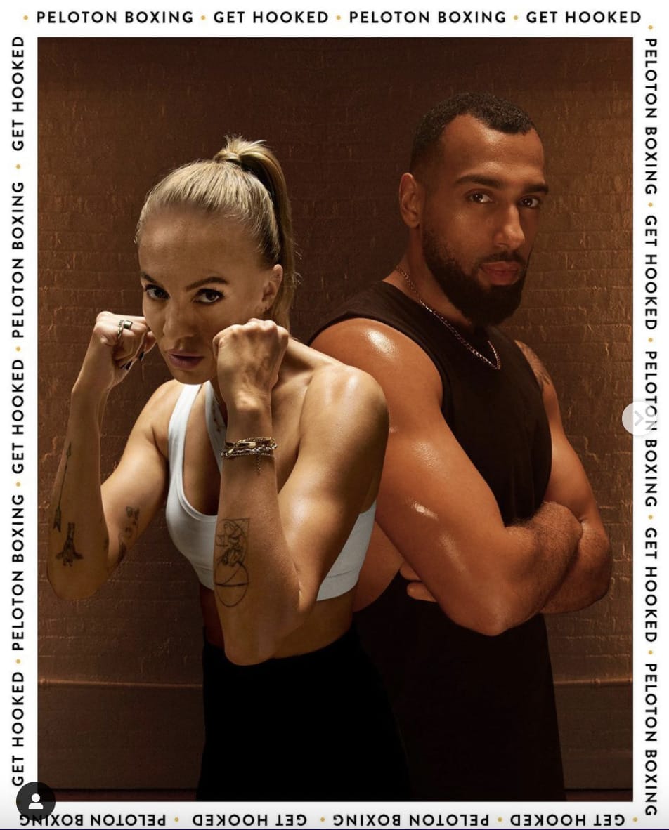 Peloton Boxing Announcement: Jermaine & Becs. Image credit Pelotons social media.