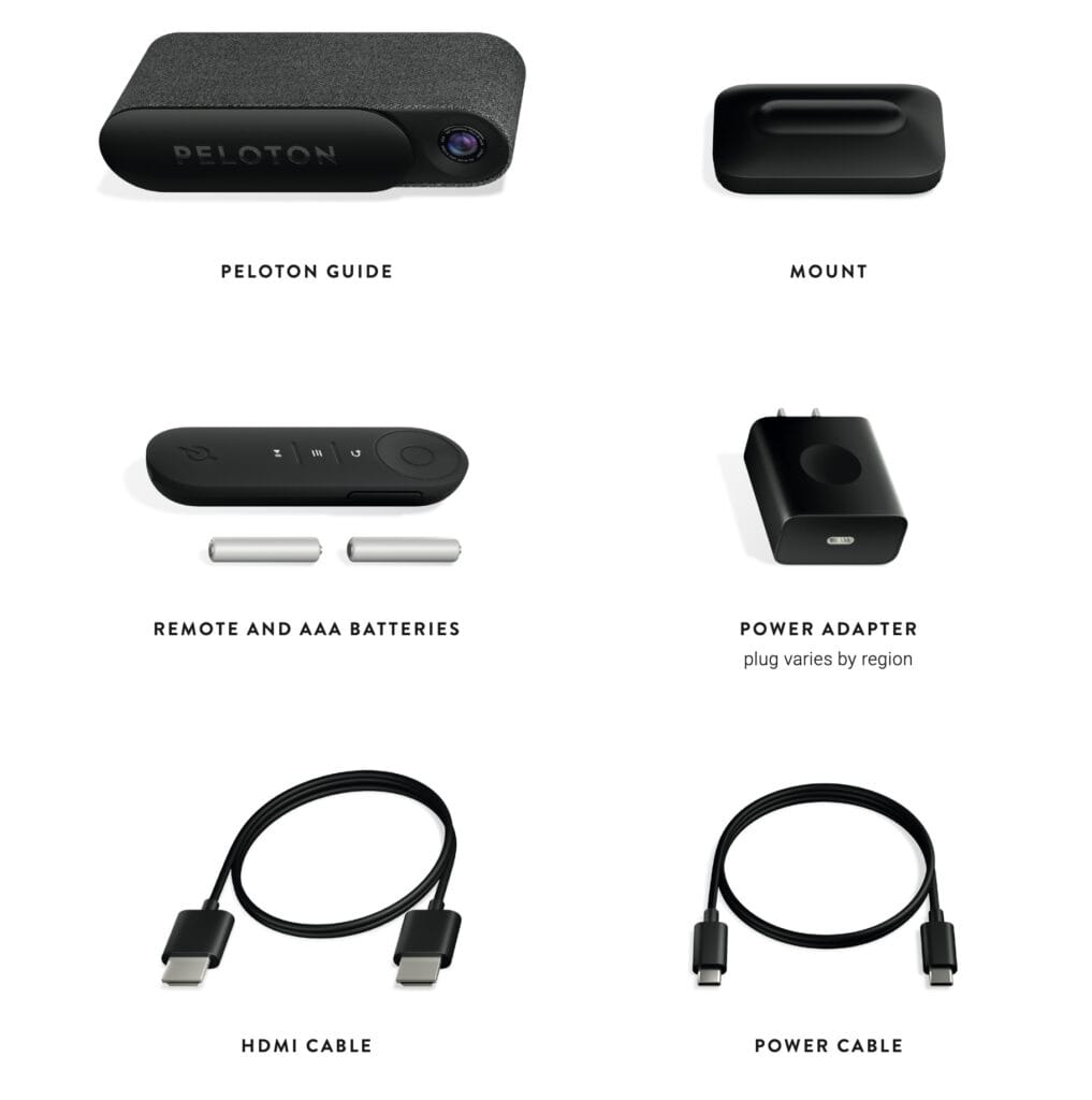 Image from Peloton Guide user manual of what is included.