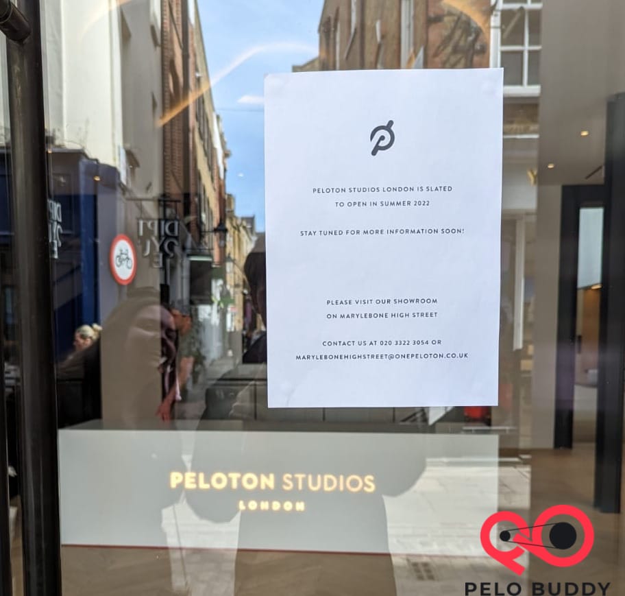 Sign on the Peloton London studios.