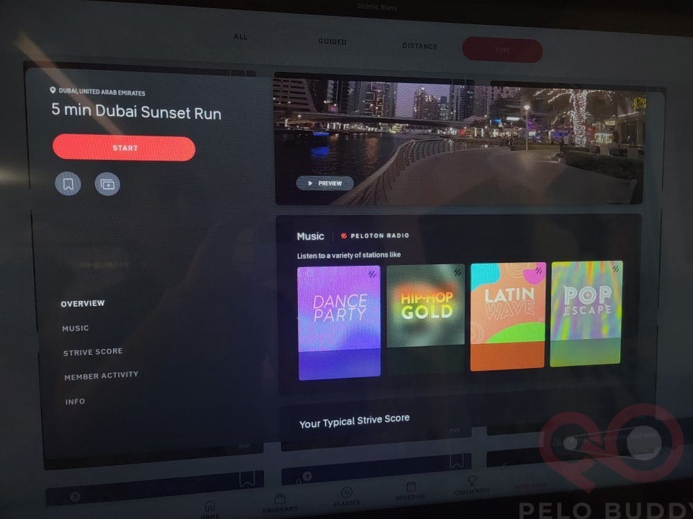 A screenshot of new Peloton Radio / Scenic Radio.