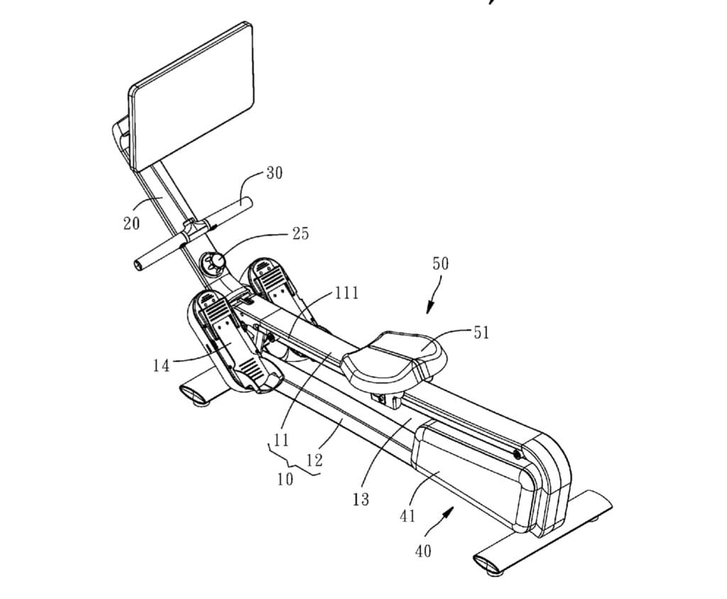 A new rower as seen in a patent from Rexon (one of Peloton's manufacturing partners).