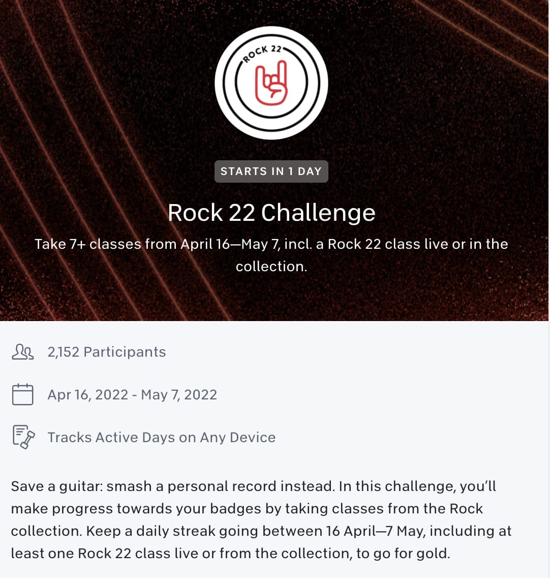 Official Rock 22 Challenge Description