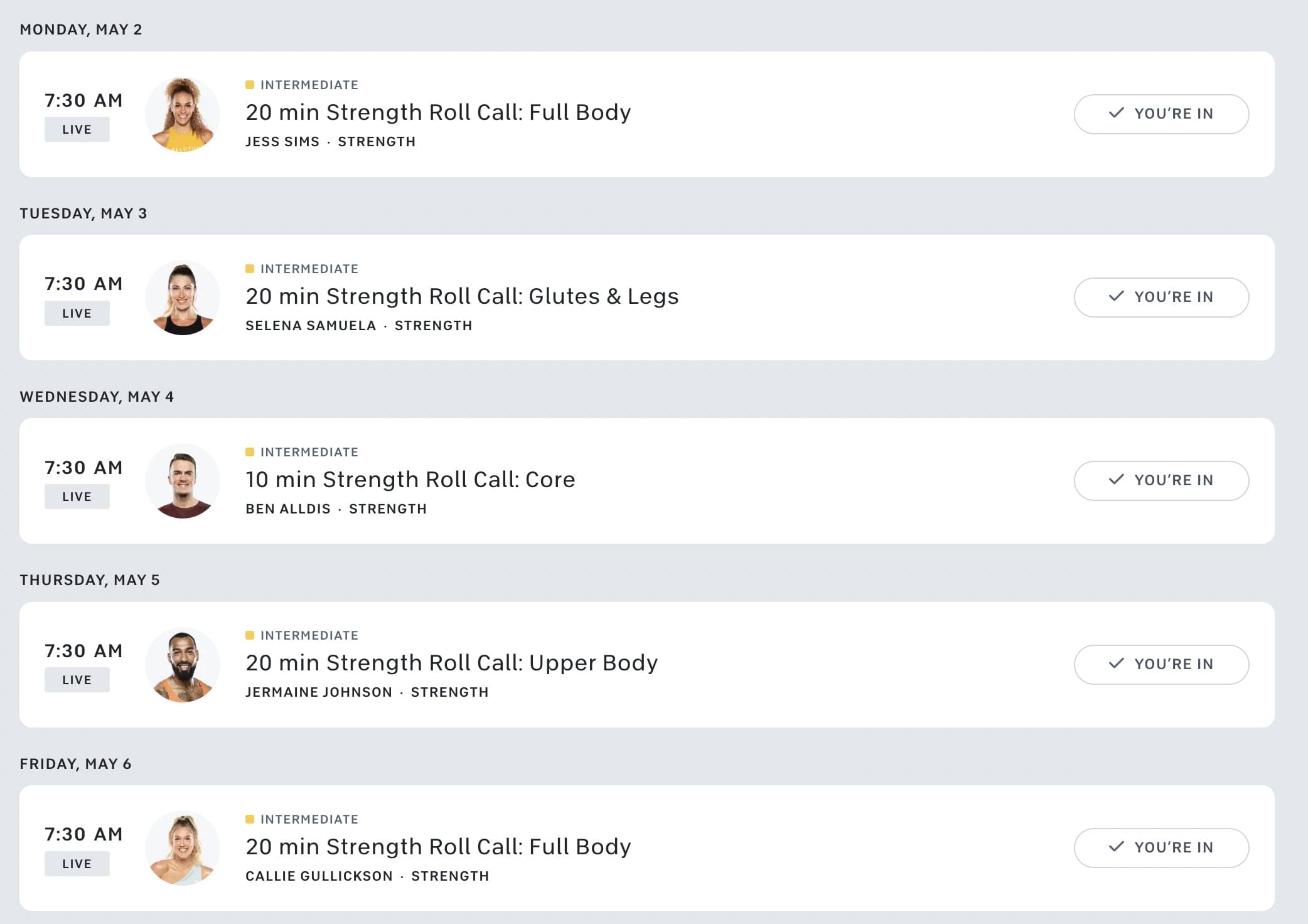 Peloton Live Class Schedule Australia