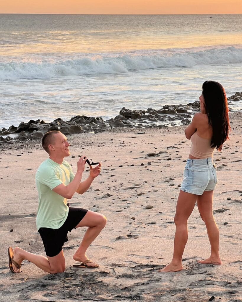 Matt Wilpers shared a picture of him proposing.
