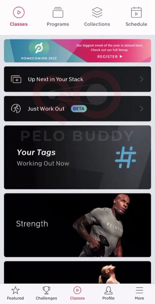The new "Just Work Out" feature in the Peloton iOS app