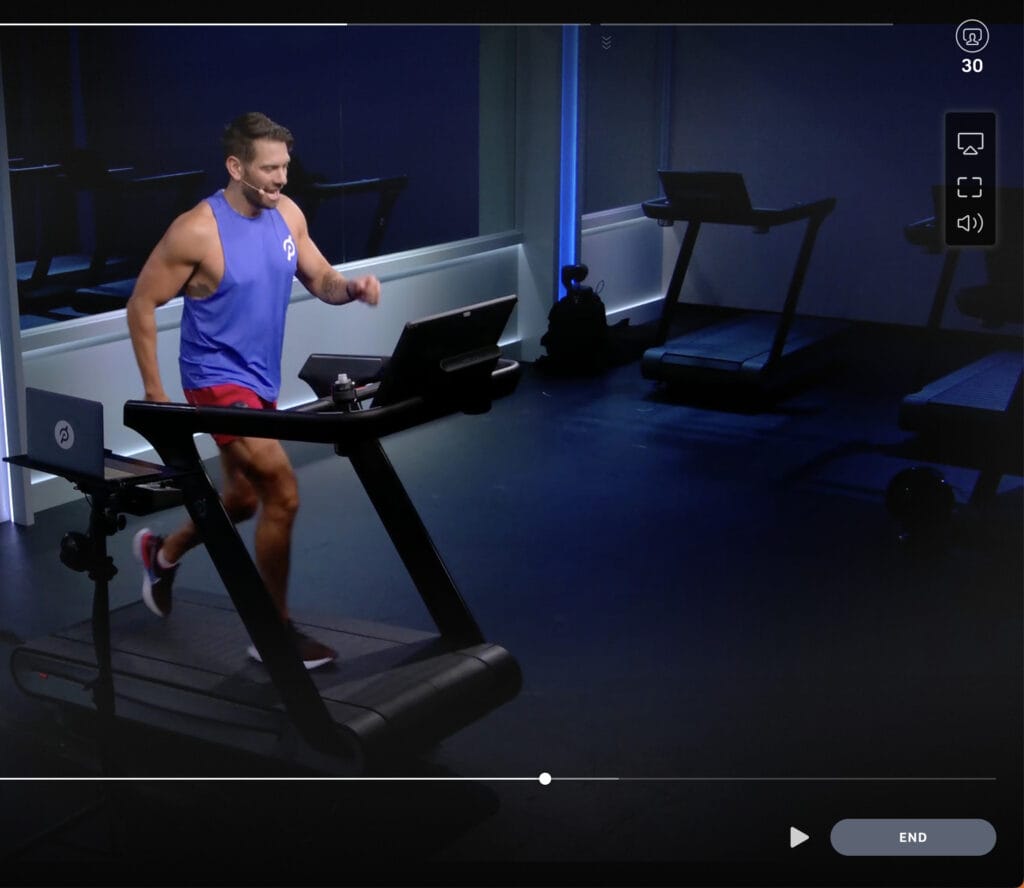 In this Hike from Friday, 5/20/22 you can see the slats of the Tread+ for the other Treadmills in the studio.