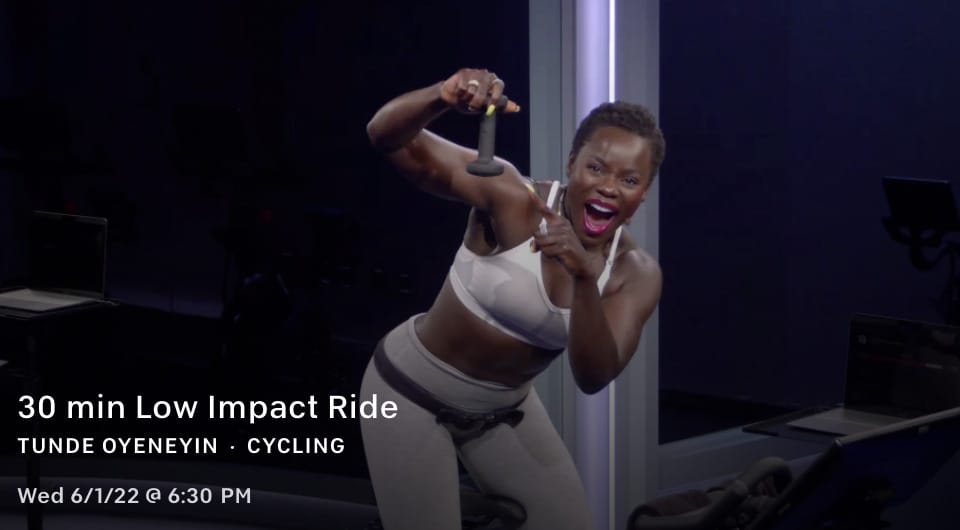 Screenshot of Tunde's Low Impact & Arms ride.