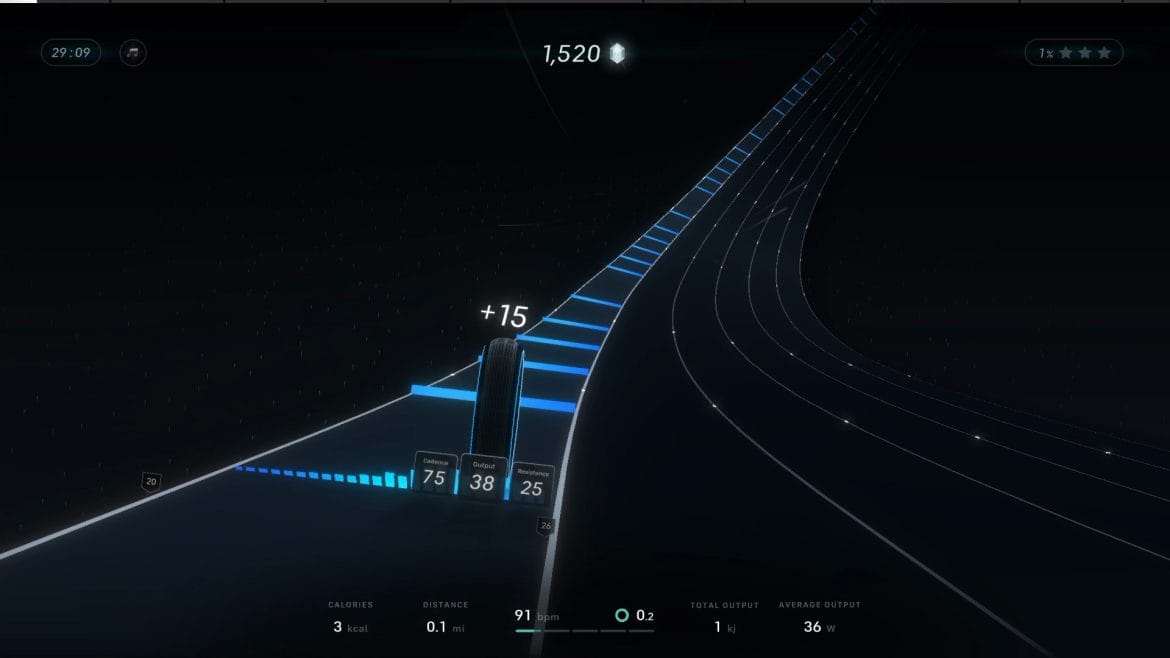 Heart rate details shown on Peloton Lanebreak.