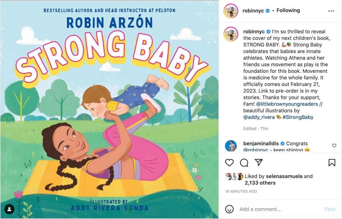 Robin's Instagram post announcing "Strong Baby."