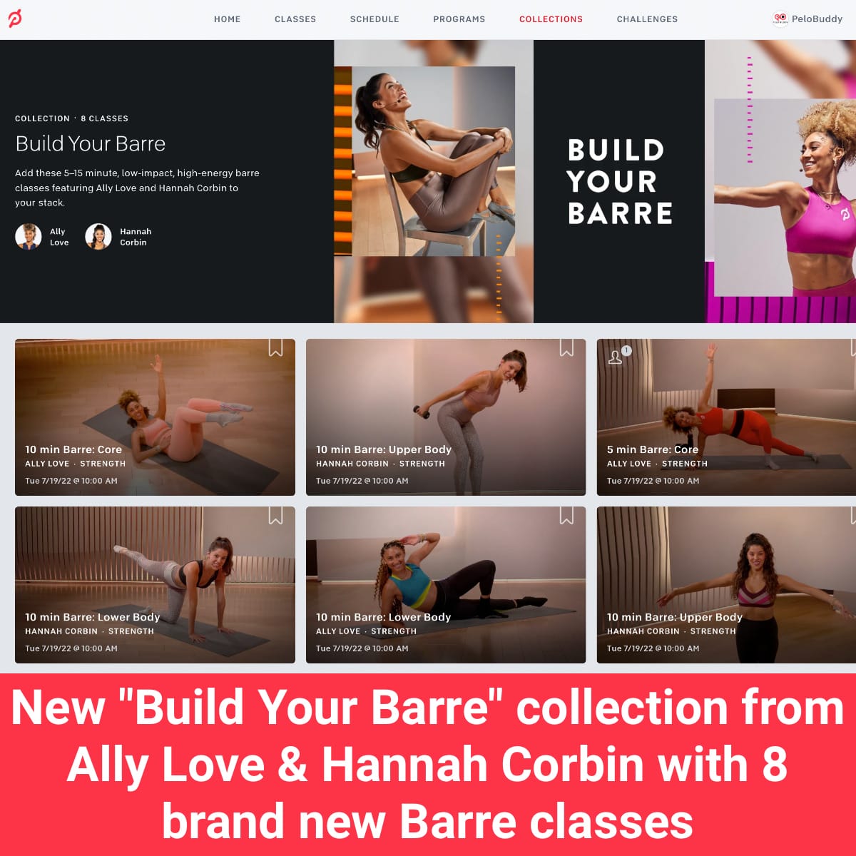 Peloton Releases New Collection - Build Your Barre Classes with Hannah  Corbin and Ally Love - Peloton Buddy