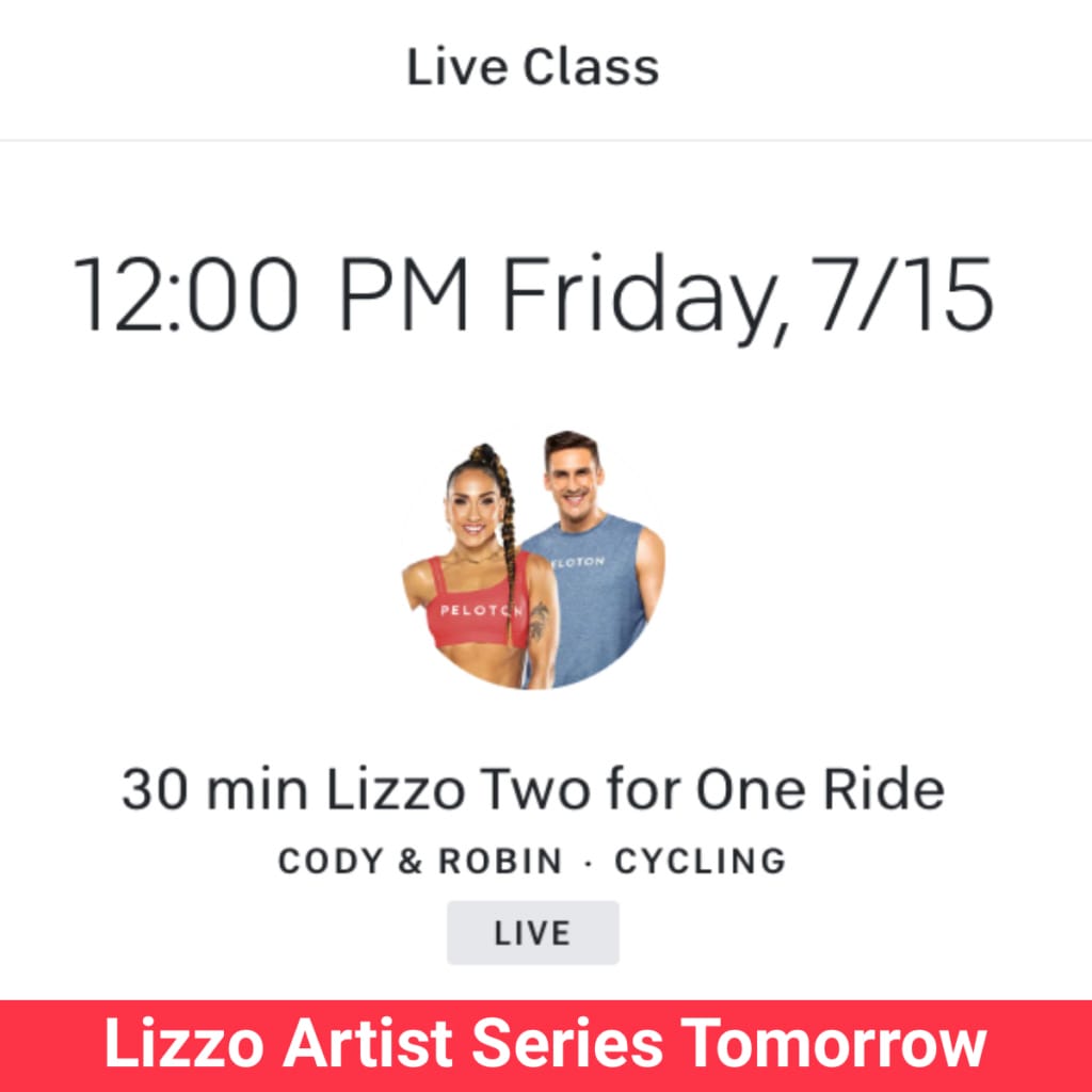 Lizzo Peloton Classes & Workouts Featured Artist Series Peloton Buddy