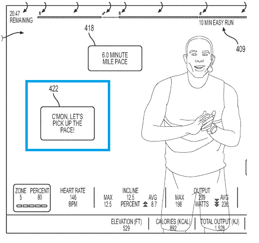 Image of popup on leaderboard. Image from Peloton Patent / Bob Treemore.