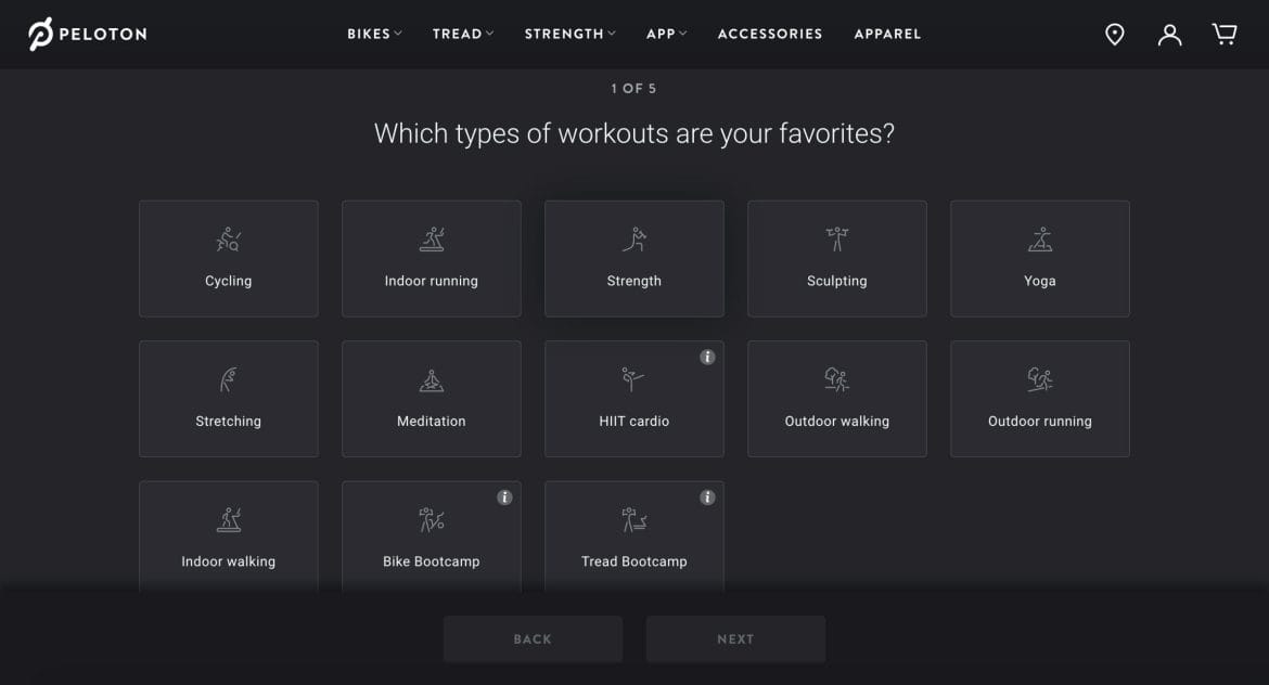 Question 1: What types of workouts are your favorites?