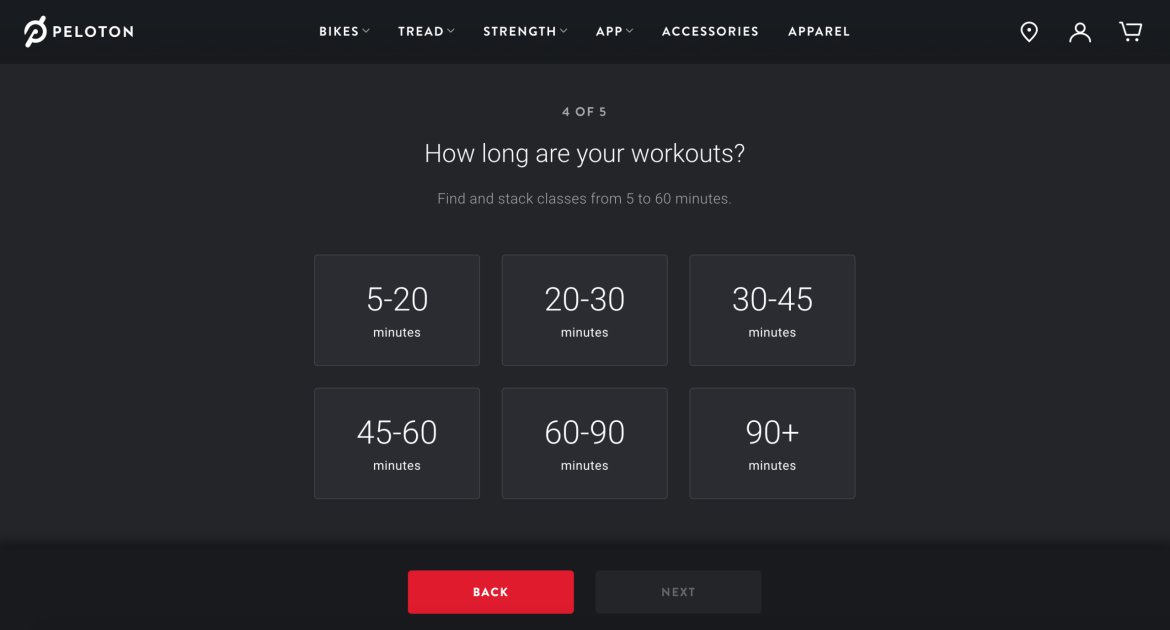 Question 4: How long are your workouts?