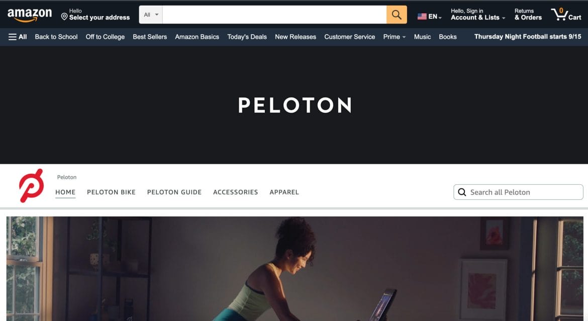 Peloton Amazon storefront.