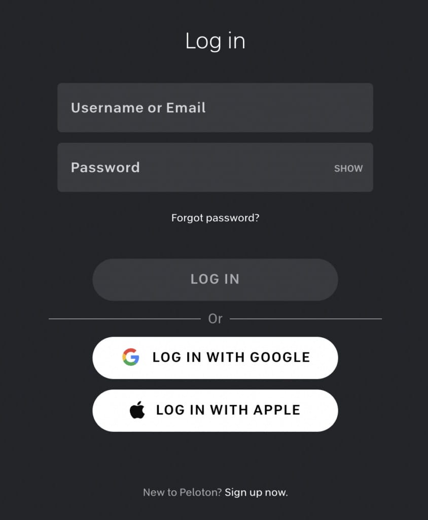 Peloton's Updated Login Options for New Members